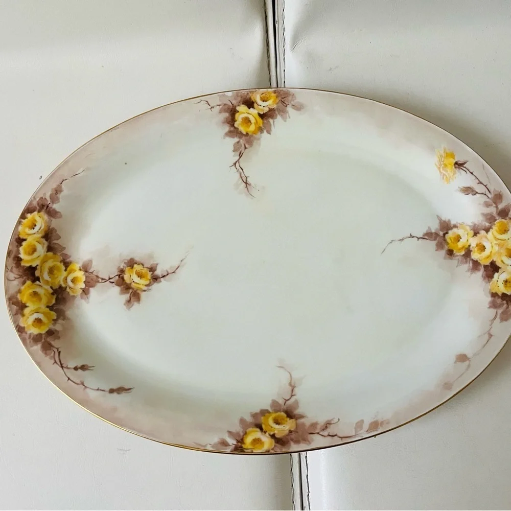 Antique Tirschenreuth Germany 1962 Hand Painted Tray